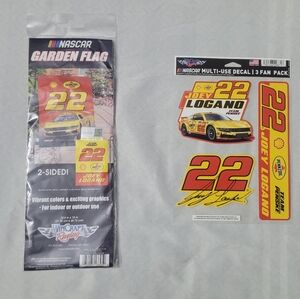 NASCAR Joey Logano Garden Flag & Sticker Sheet